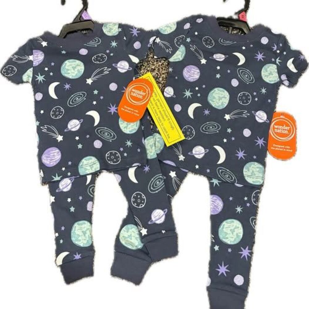 Wonder Nation Baby Pajamas Space Planets Sleepwear-12 Month -Multiple Sets Avail